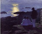 Edward Potthast Canvas Paintings - A Summer's Night